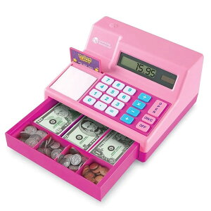 LEARNING RESOURCES LER 2629P Pretend & Play Calculator Cash Register (Pink) d쎮W ăht (sN)