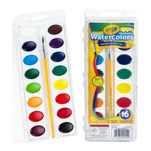 Crayola Washable Water Colors 16 łƂ鐅ʊG̋ 16F ~jZbg uVt 530555