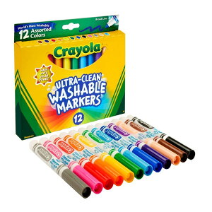 Crayola Washable Broad Line Markers 12 łƂ rbOJ[O}[J[ 12F 587812
