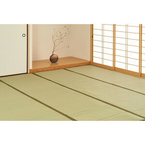 萩原 159058980 洗えるい草風カーペット 四条(しじょう) 江戸間8畳 352×352 グリーン メーカー直送