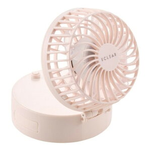 ELECOM FAN-U251PN 携帯 扇風機 2way (卓上/首掛け) USB Type-C 充電式 小型 3段階風量調節 ミラー付 ネックストラップ付 ピンク