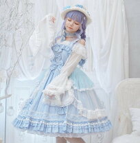 楽天市場】ロリータ ワンピース（カラーブルー）（レディース 