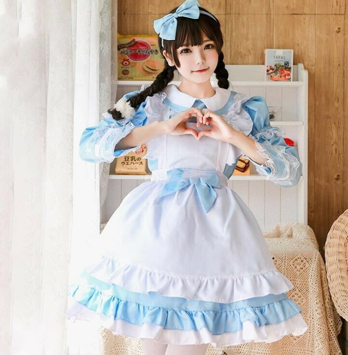 コスプレ衣装 メイド服 ウェイトレス 衣装 ロリータ ゴスロリ 仮装 メイド アニメ コスチューム ハロウイン ワンピース コス 姫様 可愛い