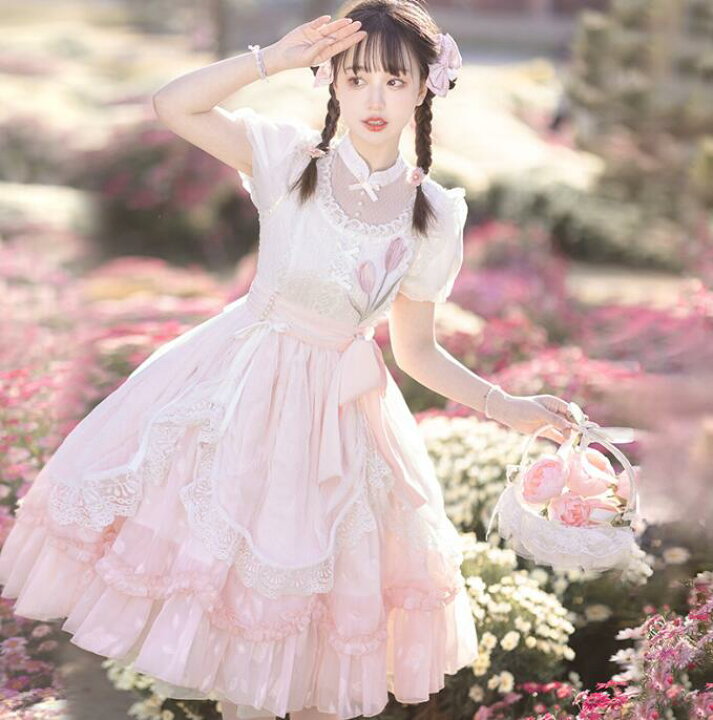 ロリータ ワンピース 御座い ピンク S 