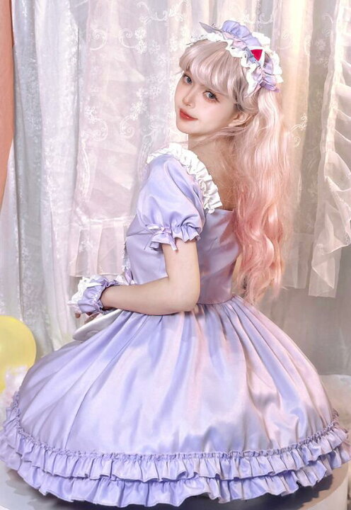楽天市場】大人 メイド服 可愛いロリータワンピース パープル メイド服 