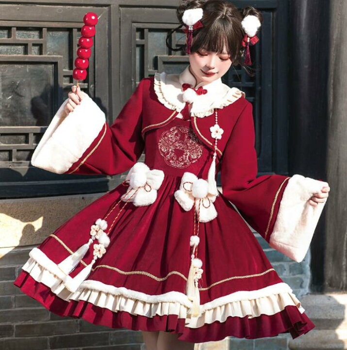 楽天市場】ロリータワンピース 漢風 ロリータ服 女性 チャイナ服 元日  