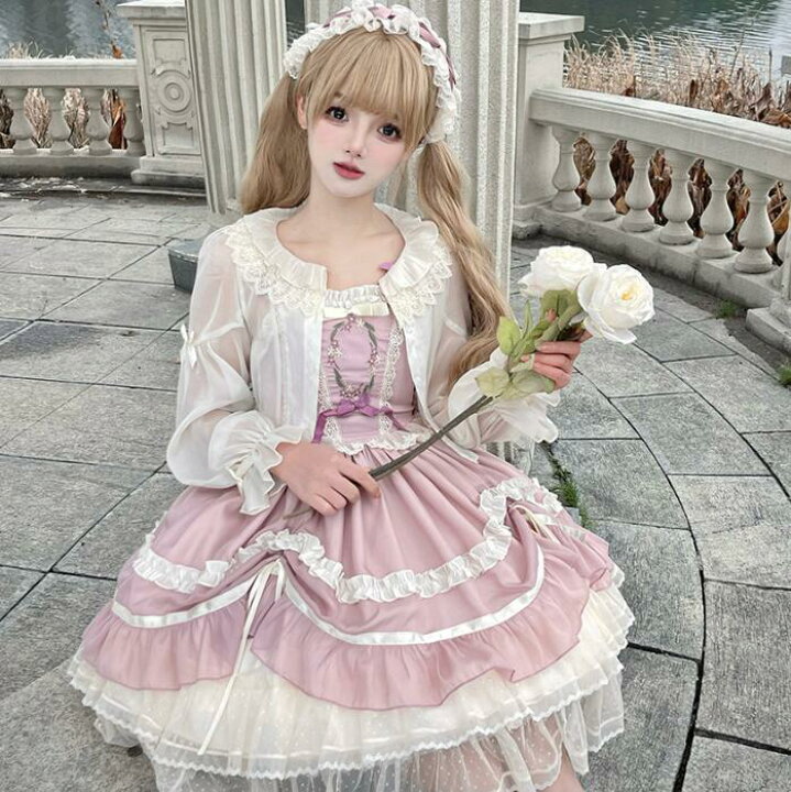 楽天市場】ロリータワンピース 膝丈 キャミソール 可愛い プリンセス  