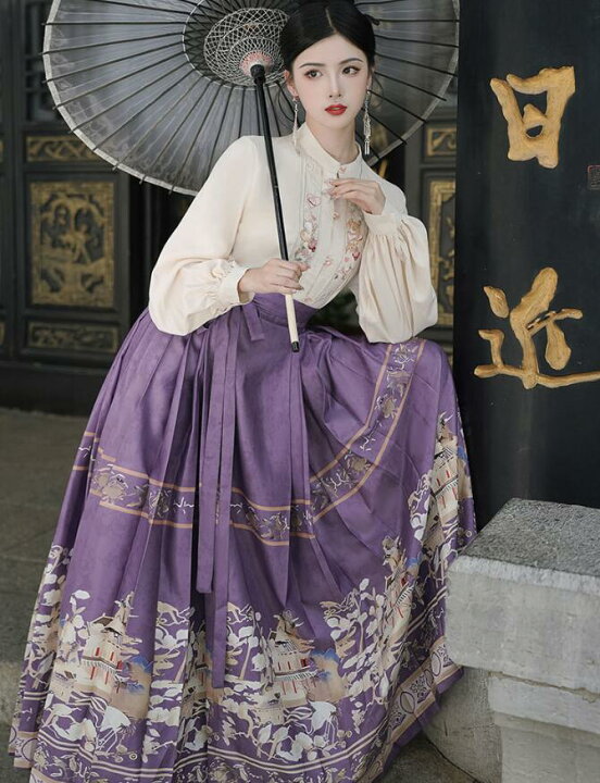 楽天市場】レディース漢服 漢風 改良版漢服 長袖シャツ ロング丈 馬面 