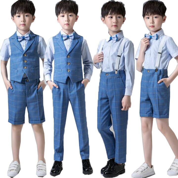 楽天市場 子供服 男の子用礼服 紳士服 合唱団体服 子ども スーツ サロペット キッズ司会者衣装 ピアノ演奏会服 発表会衣装 学園祭 入学式 卒業式 結婚式 普段着 子供演出服 チェック柄制服 半袖 長袖 90 160 ａ ｓ ｋ Store