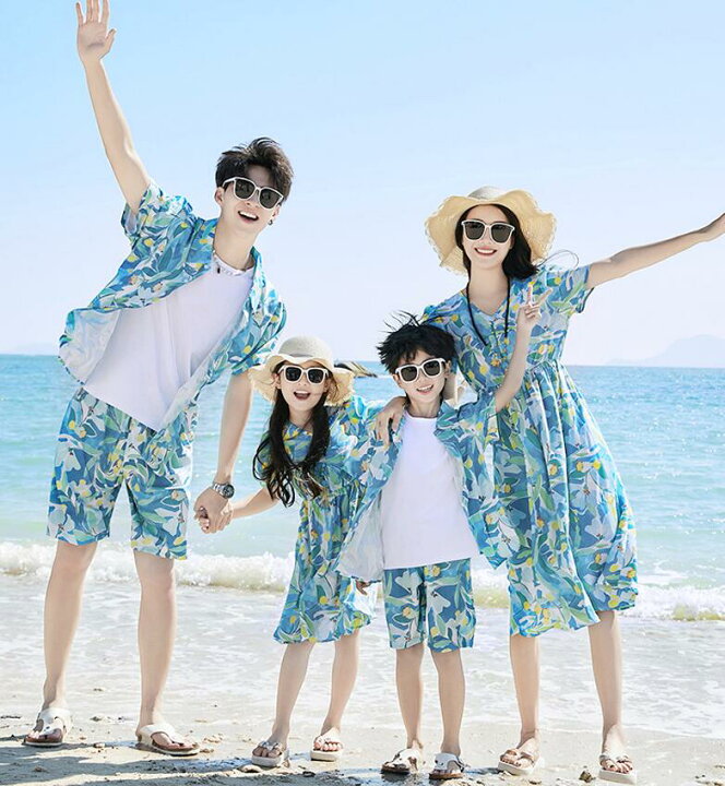 楽天市場】親子ペア 衣装 カップル 夏服 海旅行 アロハシャツ 半袖 