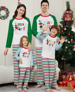 クリスマス パジャマ 親子ペア クリスマスイブ 家族お揃い ルームウェア 部屋着 ストライプ柄 寝巻き 上下2点セット クリスマス元素 親子コーデ ペアルック 衣装 ママ パパ キッズ ベビー 犬
