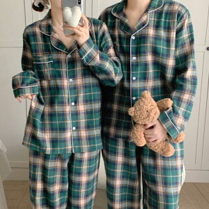 ペアルック クリスマス パジャマ カップル ルームウェア クリスマス元素 部屋着 チェック柄 パジャマ 寝巻き ペアルック クリスマスイブ ルームウェア グリーン