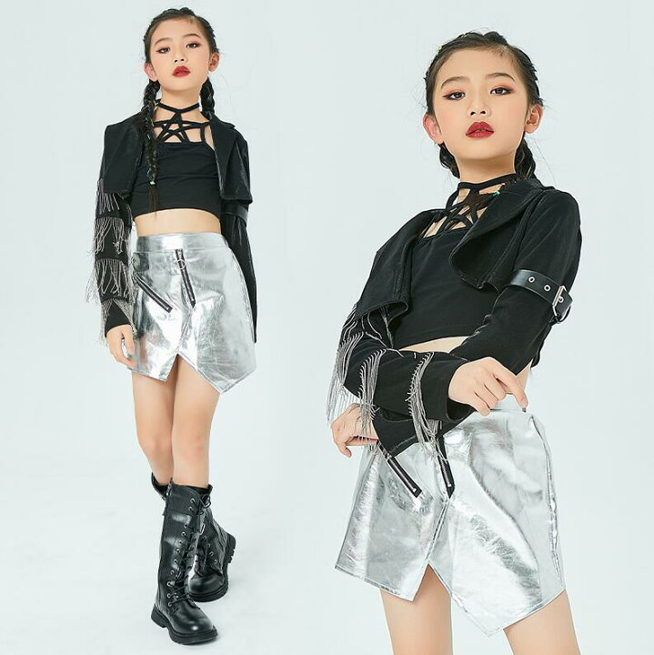 楽天市場 女の子ジャズダンス衣裳 Hiphop Jazz ドラム 打楽器 ロック風 演出服 かっこいい Puスカート レザー ジャケット フリンジ付き チアガール 演出服 個性 ステージ衣装 ジャズ ヒップホップ 体育祭 発表会 ａ ｓ ｋ Store