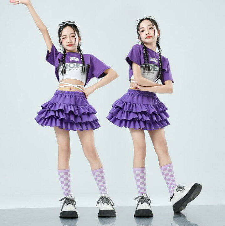 楽天市場】女の子 ダンス衣装 4点セット プリーツスカート 靴下付き 