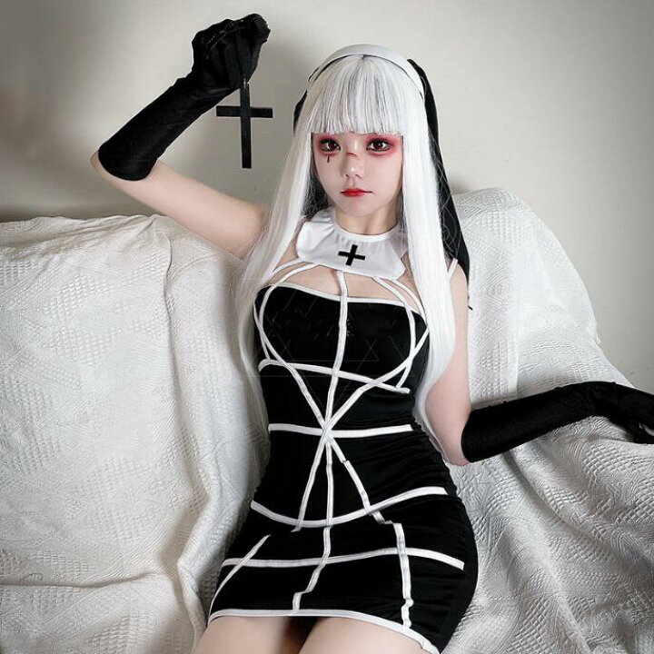 楽天市場】レディース ハロウィン コスプレ衣装 修道女 聖女 牧師 魔女 