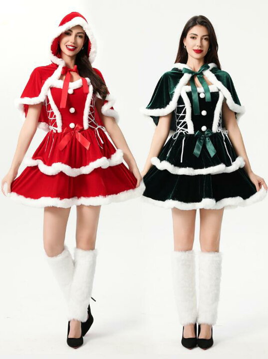 楽天市場】クリスマス コスプレ衣装 女性 大人 クリスマス衣装 3点 