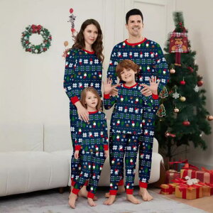 クリスマス パジャマ 親子ペア カップル ルームウェア クリスマス 部屋着 雪柄 クリスマス元素 家族お揃い 部屋着 寝巻き 親子コーデ ペアルック 衣装 ママ パパ キッズ ベビー 犬服