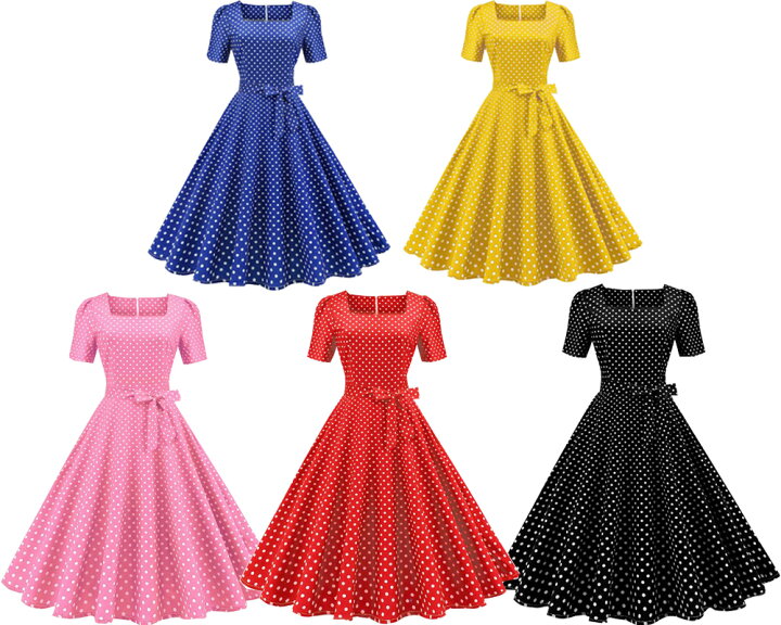 楽天市場 ロング丈 レトロワンピース 水玉柄 ミモレ丈ワンピース 大きい裾ワンピース リボン付き フランス風ドットドレス 女性 ダンス衣装 舞台演出服 団服 パーティードレス イベント衣装 ａ ｓ ｋ Store