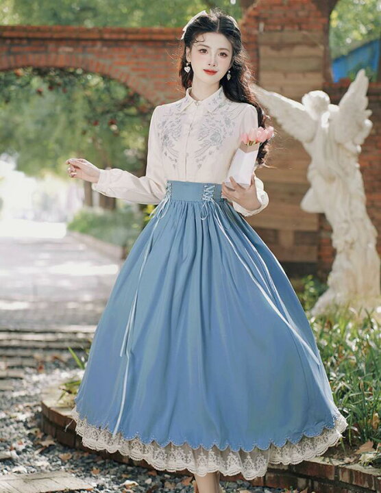 楽天市場】レトロワンピース ロング丈 レトロ ドレス 改良版漢服 森  