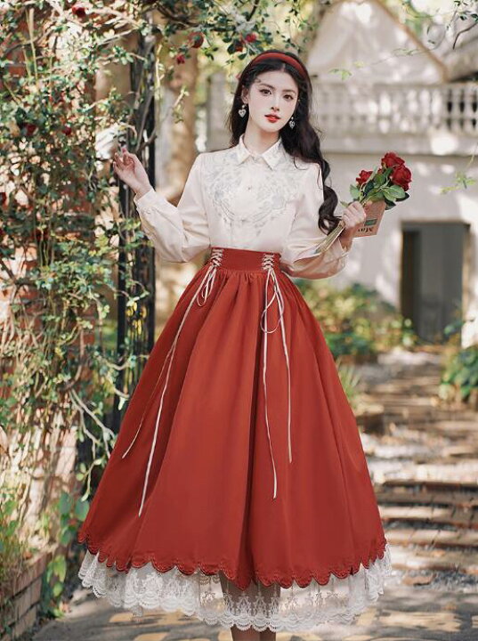 楽天市場】レトロワンピース ロング丈 レトロ ドレス 改良版漢服 森 