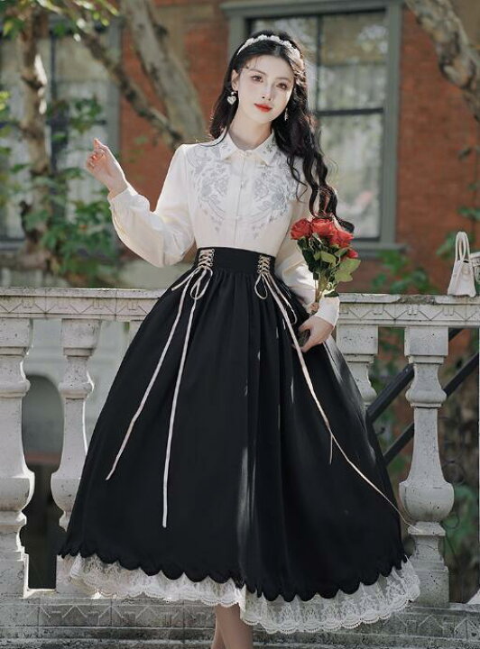 楽天市場】レトロワンピース ロング丈 レトロ ドレス 改良版漢服 森 