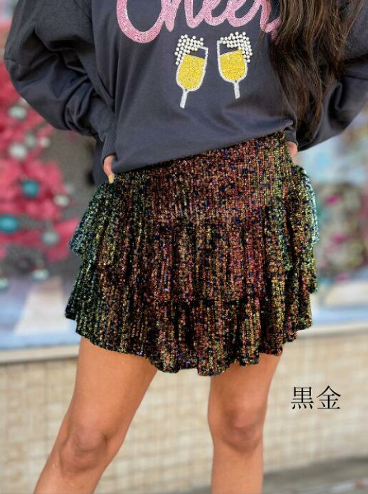 楽天市場】スパンコール スカート 女性 キラキラ ダンス スカート 見せ  