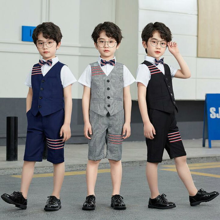 楽天市場】子供服 男の子 夏スーツ チェック柄スーツ キッズカジュアル  