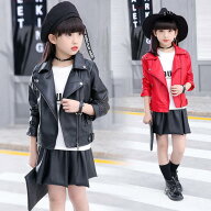 子供 フィックレザー ライダース ジャケット PUレザー ジャケット 男の子 女の子 コート 春秋 アウター …