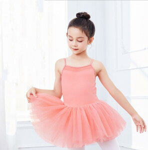 子供 バレエ レオタード キャミソール バレエドレス チュールスカート付き バレエ 新体操 練功服 コットン キッズバレエ衣装 バレエ チュチュ レオタード ピンク ブルー