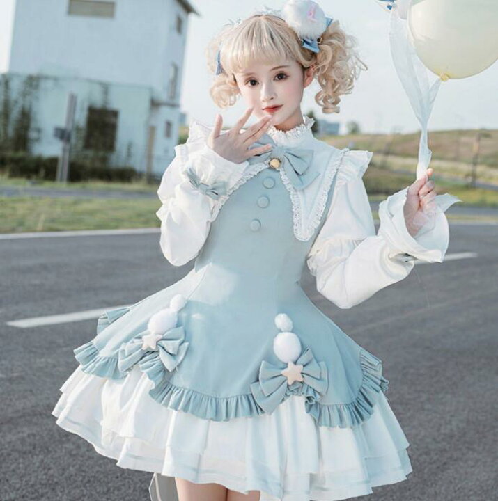 楽天市場】可愛い ロリータワンピース 春秋 ロリータ服 プリンセス  