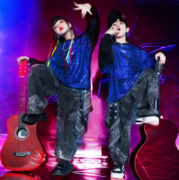 楽天市場】キッズダンス衣装 スパンコール キラキラ 演出服 子供  