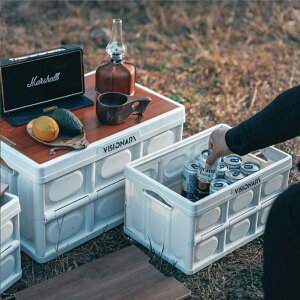 収納ボックス コンテナ ホワイト キャンプ 木製の蓋付き 木製天板 アウトドア 折りたたみ 収納ケース 釣り 家庭用 オフィス用 車用