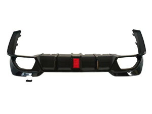 高品質 リアバンパー ディフューザー LED マフラーカッター付き レッド BMW 3シリーズ G20 G28 Mスポーツ 2020-2022 リア スポイラー