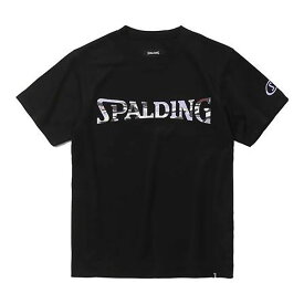 スポルディング （SPALDING）　SJT24050 1000　バスケットボール　ジュニア オーバーラップド カモ ロゴ Tシャツ　24SS
