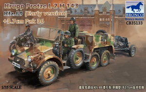 ブロンコモデル 1/35 ドイツ軍 クルップ プロッツェ Kfz.69 初期型&3.7cm PaK36 対戦車砲 プラモデル