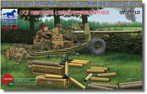 ブロンコモデル 1/35 イギリス QF6ポンド対戦車砲 Mk.4 空輸軽量型 降下兵4体付 プラモデル