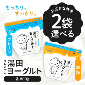 選べる2個セット！プレミアム湯田ヨーグルト 800g 【プレーン】【加糖】「冷蔵便・保冷剤入りで安心お届け」