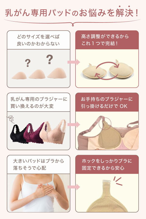 楽天市場】【はじめての乳がんパッドとして/ホック付き カスタムパッド 