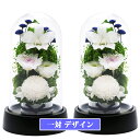 プリザーブドフラワー 仏花 一対 SET 法事 お供え花 お供え 仏壇用 ブリザードフラワー 小さな仏壇用 モダン仏壇 ケース 初盆 お花 新盆 お花 お彼岸 花 供花 葬儀 アートフォーシーズン 送料無料 【あす楽対応_関東】 【対デザイン Miniマムドーム】