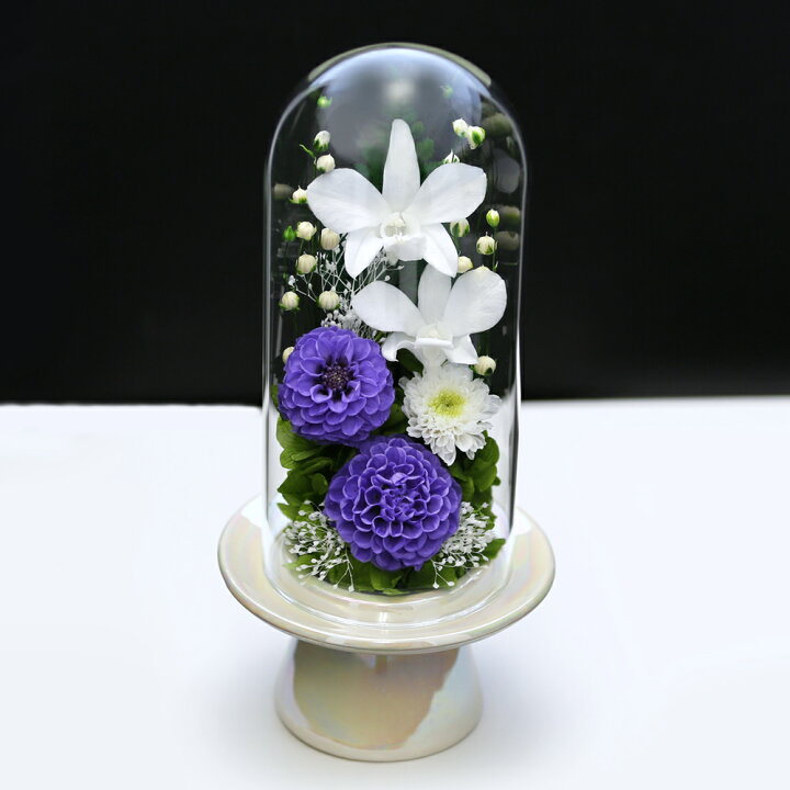 楽天市場 初盆 新盆 プリザーブドフラワー 仏花 お供え花 リラ ガラス ドーム 法事 お供え花 お供え 仏壇用 ブリザードフラワー 仏壇 ケース お彼岸 喪中はがき 花 供花 ガラスドーム お悔やみ 新盆 お花 枕花 おそなえ 葬儀 告別式 法要 弔電 電報 送料無料 あす