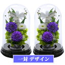 仏花 プリザーブドフラワー 仏壇用 一対 SET 法事 お供え花 お供え 仏壇用 ブリザードフラワー 仏花 お悔やみ お花 お花 御供 弔電 電報 仏壇 命日 新盆 初盆 ピンク イエロー パープル アートフォーシーズン あす楽 送料無料 【対デザイン お供え花ドーム】