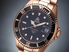 【国内正規品】エルジン ELGIN 腕時計 200m防水 自動巻き ダイバーズ FK1405PG-B ピンクゴールド