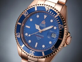 【国内正規品】エルジン ELGIN 腕時計 200m防水 自動巻き ダイバーズ FK1405PG-BL ピンクゴールド