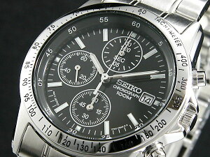 【正規品】セイコー SEIKO 逆輸入 クロノグラフ メンズ 腕時計 SND367P1 ブラック×シルバー メタルベルト
