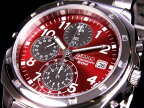 セイコー SEIKO 逆輸入 クロノグラフ メンズ 腕時計 SND495P1 レッド×シルバー メタルベルト