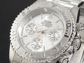 【国内正規品】エルジン ELGIN ダイバーズ 腕時計 クロノグラフ メンズ FK1120S シルバー メタルベルト