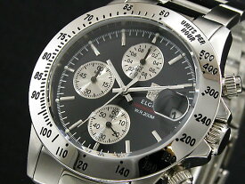 【国内正規品】エルジン ELGIN ダイバーズ 腕時計 クロノグラフ メンズ FK1184S-B ブラック×シルバー メタルベルト