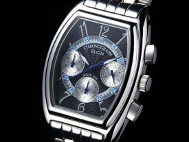 【国内正規品】エルジン ELGIN トノー 腕時計 クロノグラフ メンズ FK1403S-B ブラック