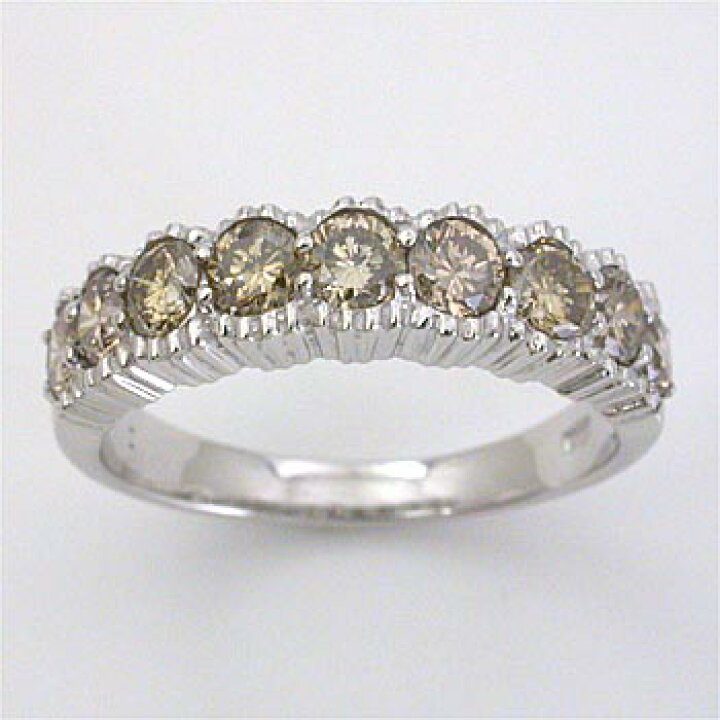 楽天市場】トータル1カラット ライトブラウンダイヤモンド リングK18  