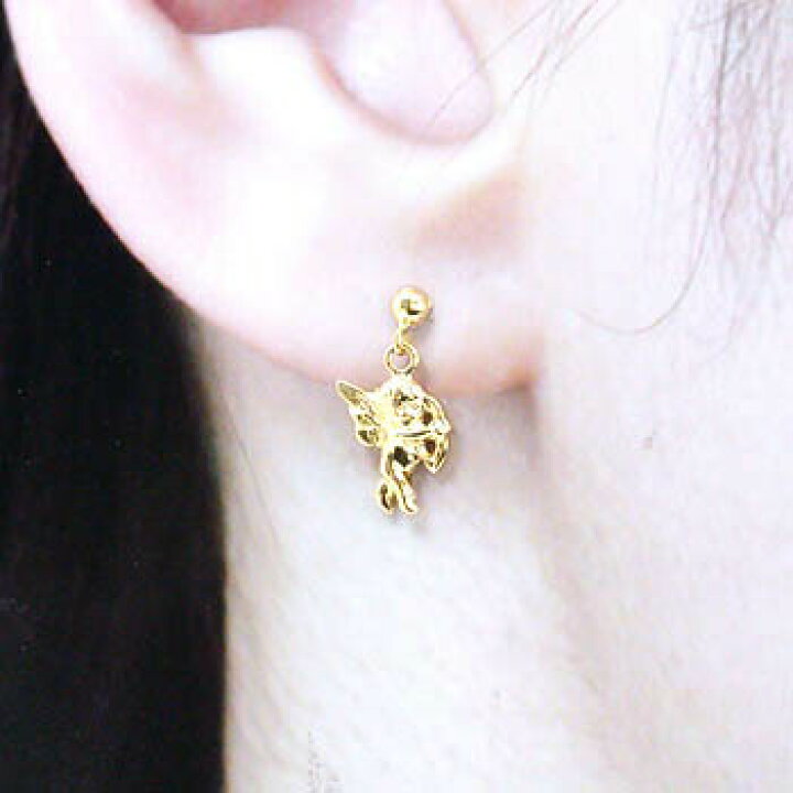楽天市場】K18ゴールド 天使モチーフピアス（通常芯・シリコンキャッチ  